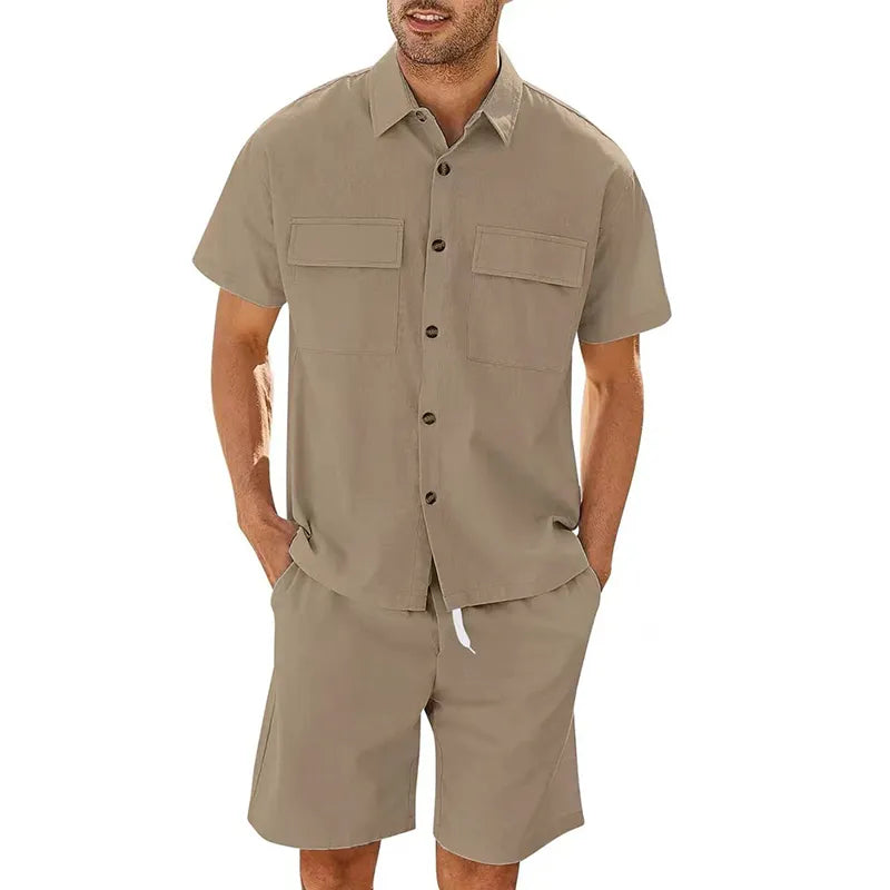 Conjunto veraniego de camiseta y pantalón corto para hombre – ARDEN COAST