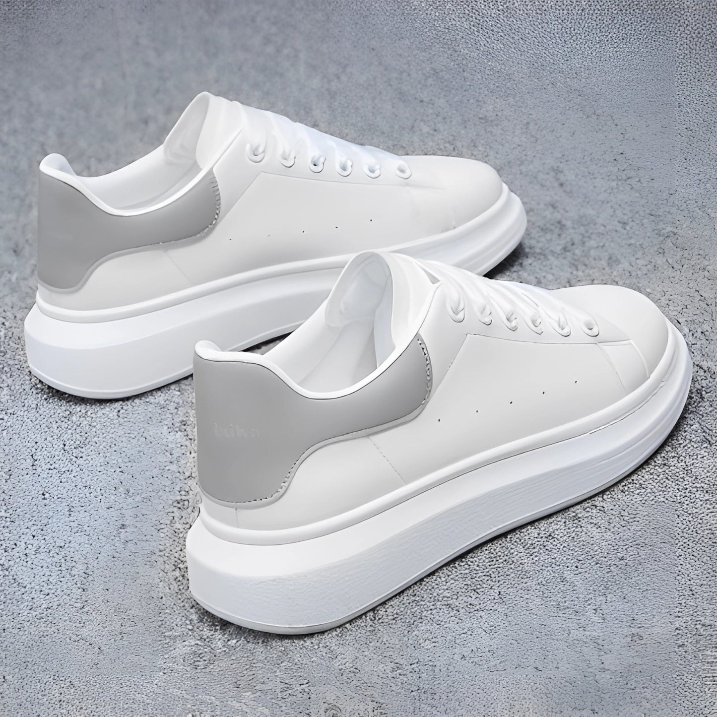 VELMARK – Zapatillas blancas de hombre en piel con suela de plataforma