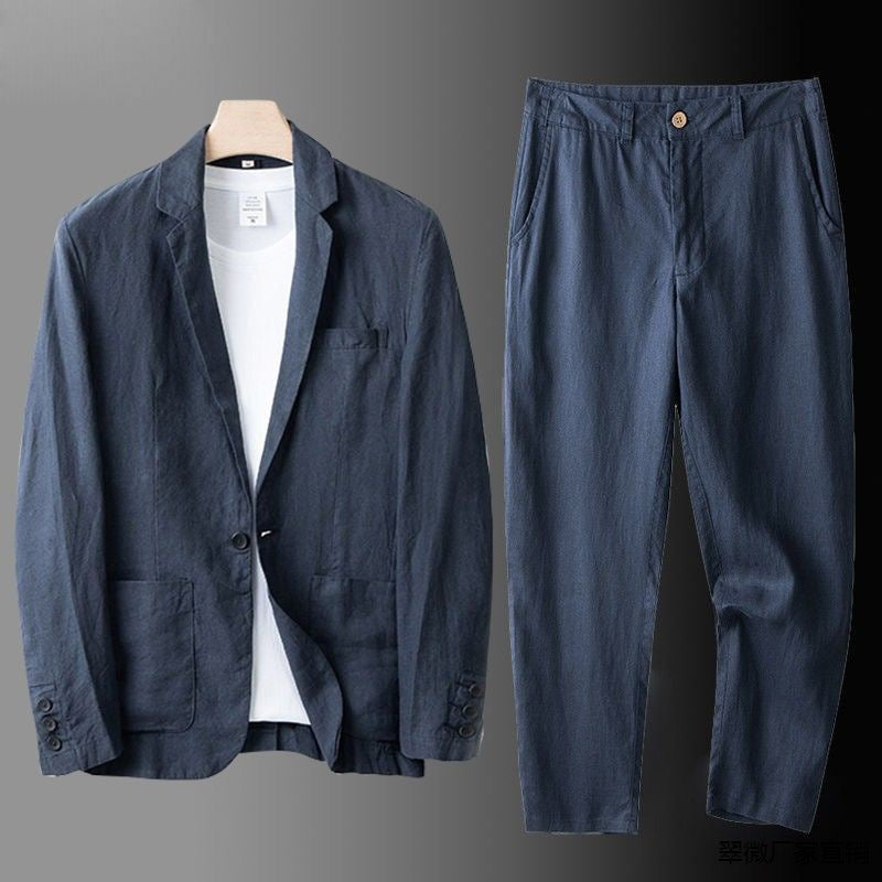 Traje de lino elegante y ligero para hombre con americana y pantalón – LIVIO