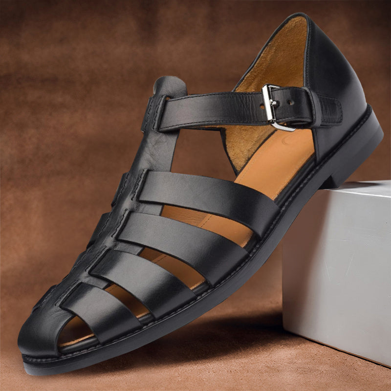 LeatherSoul Clásica – Sandalias de cuero clásicas para hombre, frescas y sofisticadas