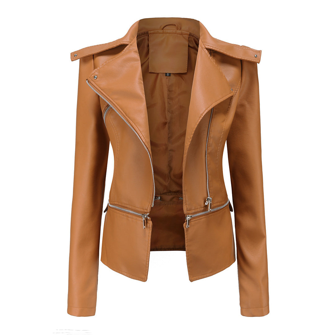 Cazadora biker entallada de mujer con estilo moderno – JESSICA
