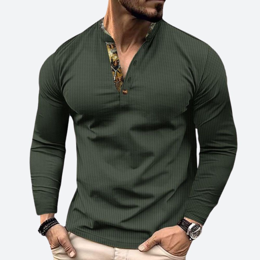 Polo casual de manga larga para hombre con diseño versátil – BRENTIVO