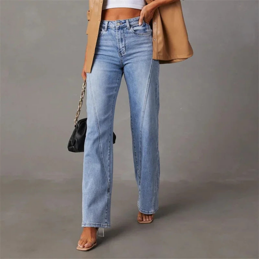 Jeans de mujer de talle alto y pernera ancha – AMARA