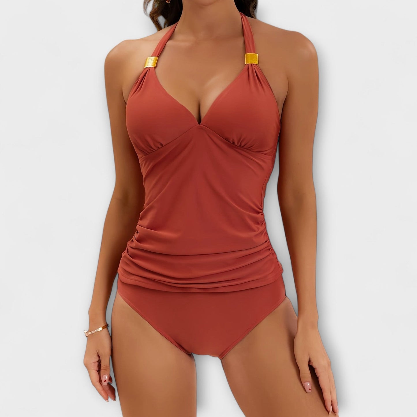 Andrea – Bañador de una pieza sólido para mujer
