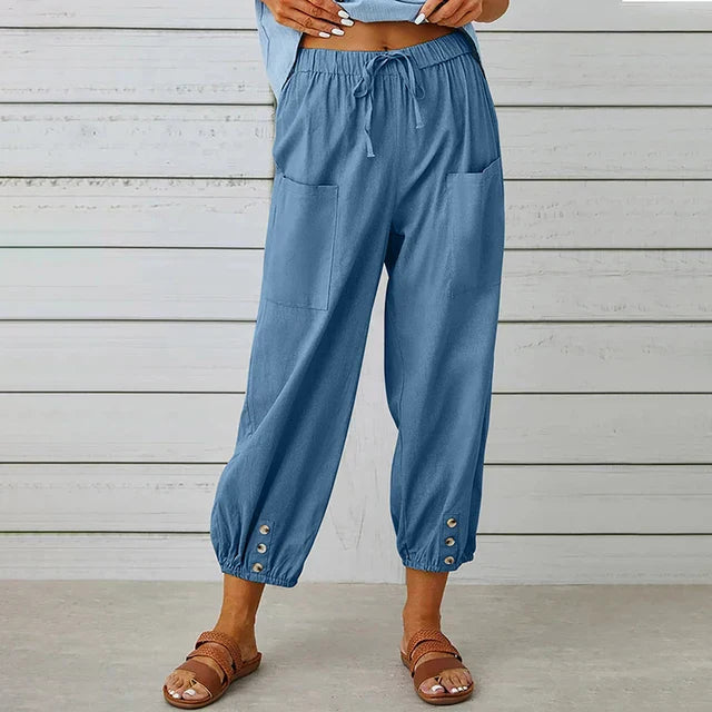 Selisia – Pantalón suelto de talle alto cómodo para mujer
