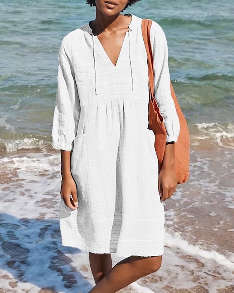 Vestido de Verano Ligero con Escote en V para Mujeres – ADARA