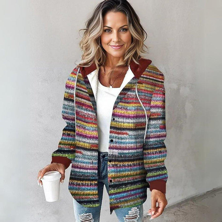 ROSAURA - Cárdigan a rayas colorido para mujer
