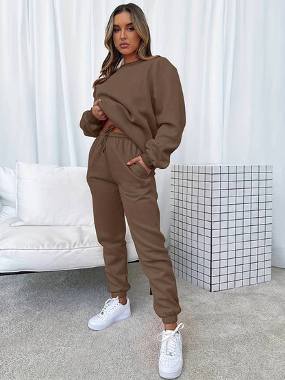 Conjunto de chándal femenino de dos piezas con estilo relajado – MADÉA
