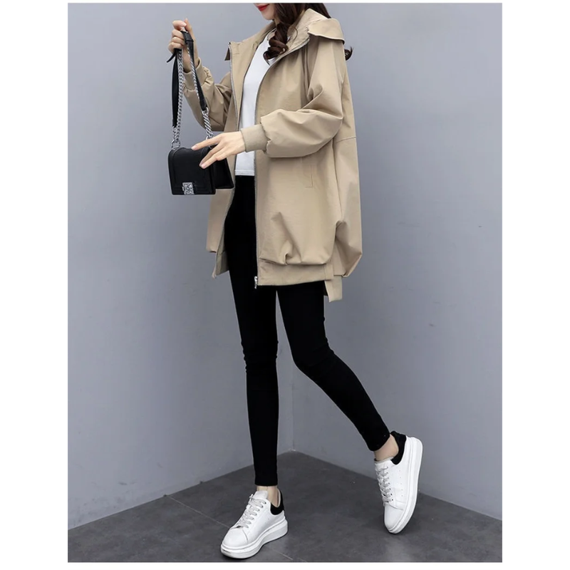FLORINA - Trench coat ligero con cremallera y corte relajado para mujer