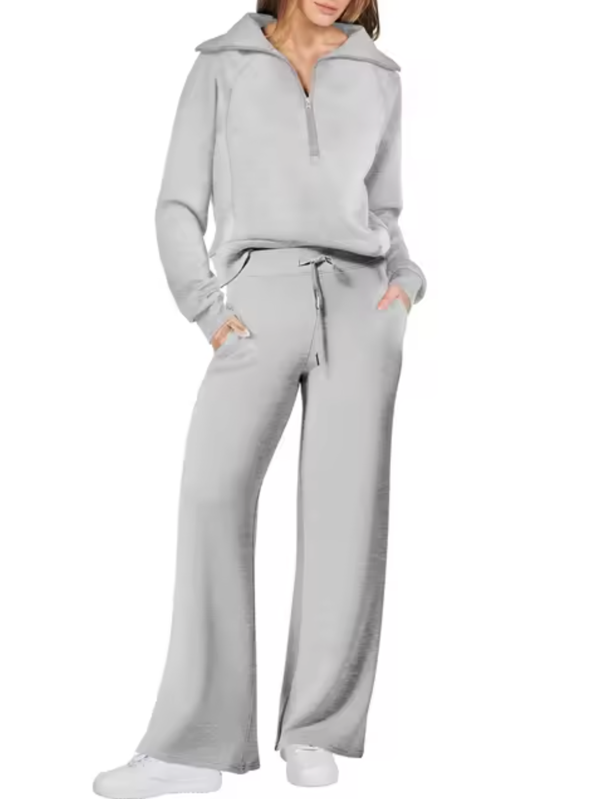 LEA - Conjunto de sudadera con cuello y pantalón para mujer