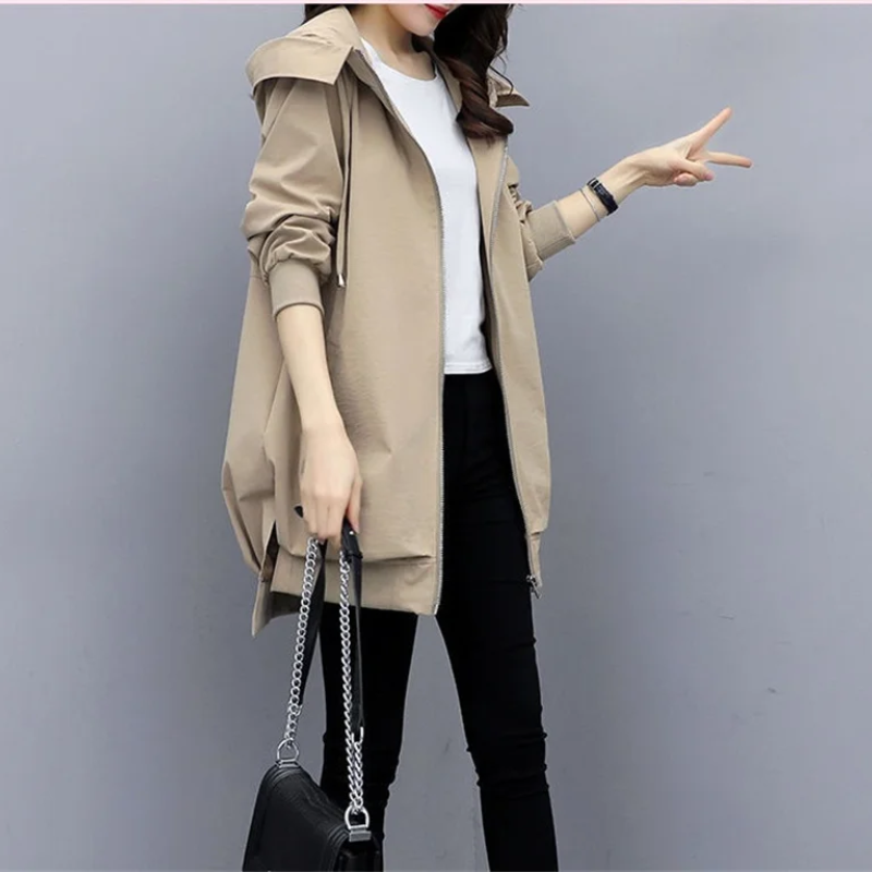 FLORINA - Trench coat ligero con cremallera y corte relajado para mujer