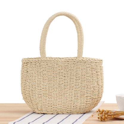 Bolso de paja tejido a mano con diseño veraniego – VEALIA