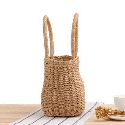 Bolso de paja tejido a mano con diseño veraniego – VEALIA