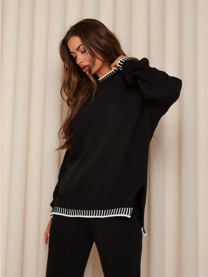 LANA - Conjunto de dos piezas holgado estilo lounge para mujer