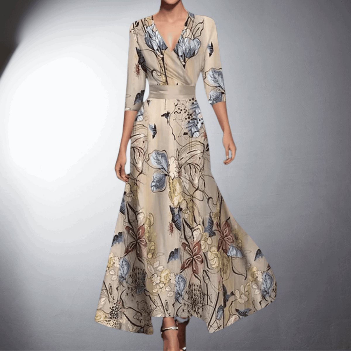 Vestido de noche elegante con detalles florales – FLORINA