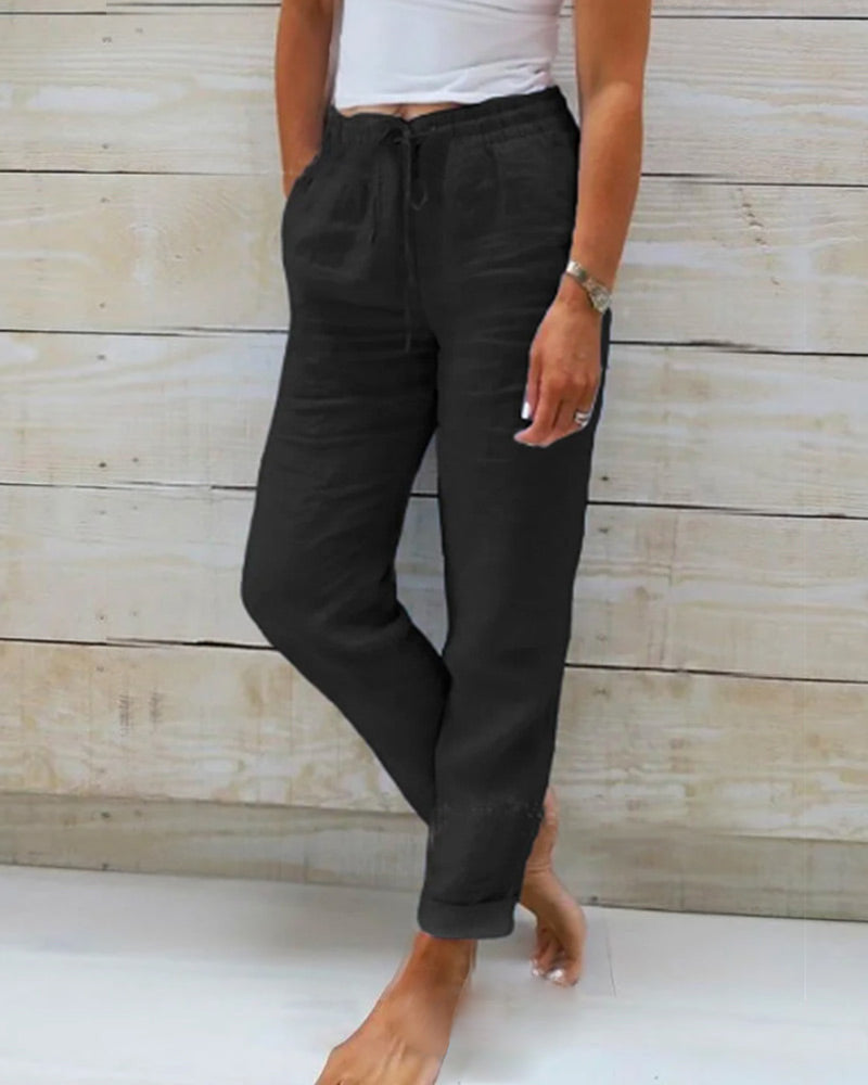 Pantalón veraniego con cintura elástica y tejido ligero – MIRIANA