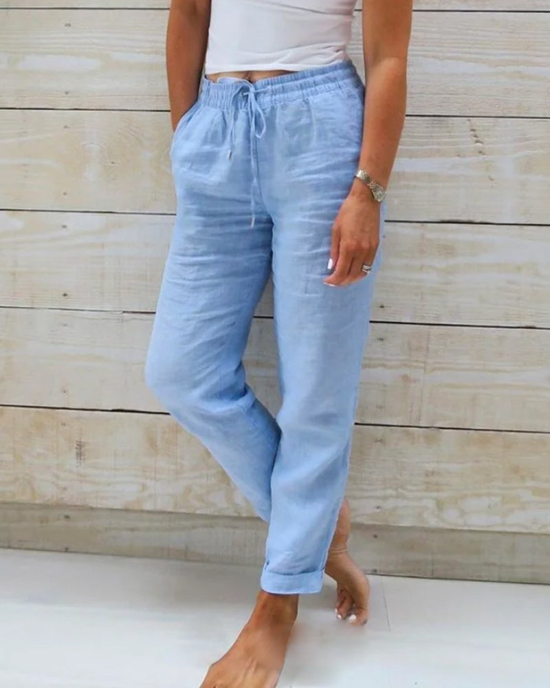 Pantalón veraniego con cintura elástica y tejido ligero – MIRIANA