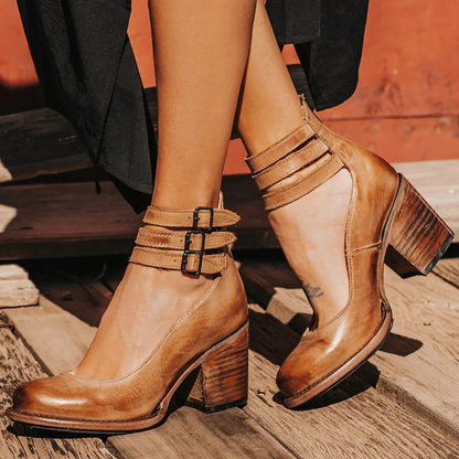 Botines vintage con tacón cubano para mujer – DESTARA