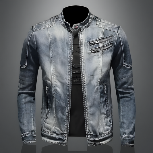 CAMILO - Chaqueta vaquera para hombre con detalles de cremallera