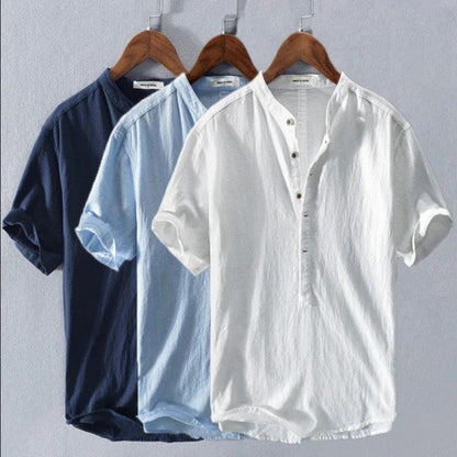 Camisa de manga corta para hombre con botones frontales – LUKE