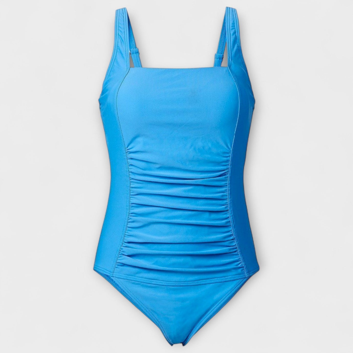 Marina – Bañador con escote cuadrado y pliegues moldeadores para mujer