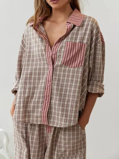 COSYCOTTON – Conjunto de pijama para mujer en algodón suave y elástico