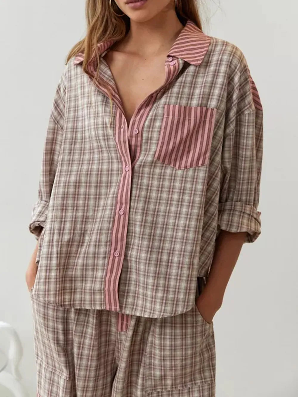 COSY – Conjunto de pijama para mujer de dos piezas, suave y elástico