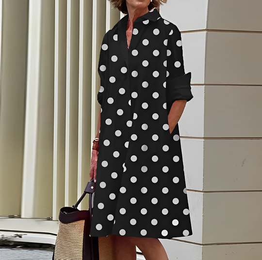 Vestido camisero oversize negro para mujer – LUNA