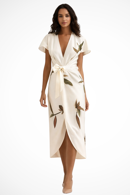 Anna – Vestido midi elegante cruzado de verano para mujer