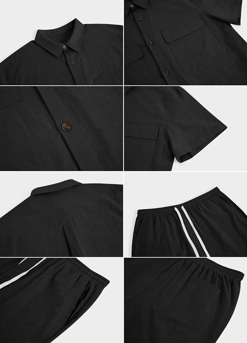 Conjunto veraniego de camiseta y pantalón corto para hombre – ARDEN COAST
