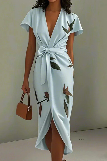 Anna – Vestido midi elegante cruzado de verano para mujer