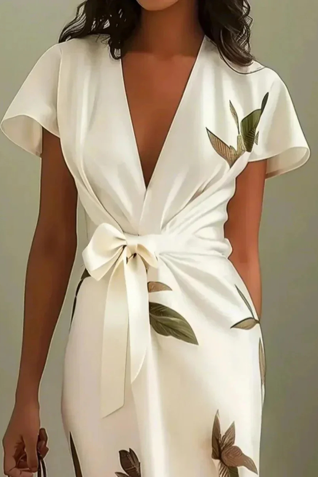 Anna – Vestido midi elegante cruzado de verano para mujer
