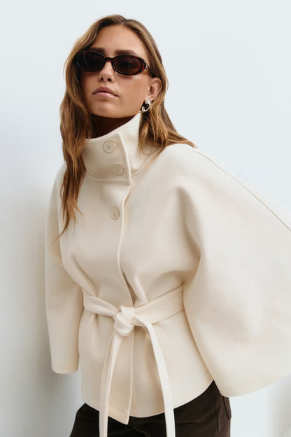 Abrigo elegante oversize para mujer con cinturón – SÉVANA
