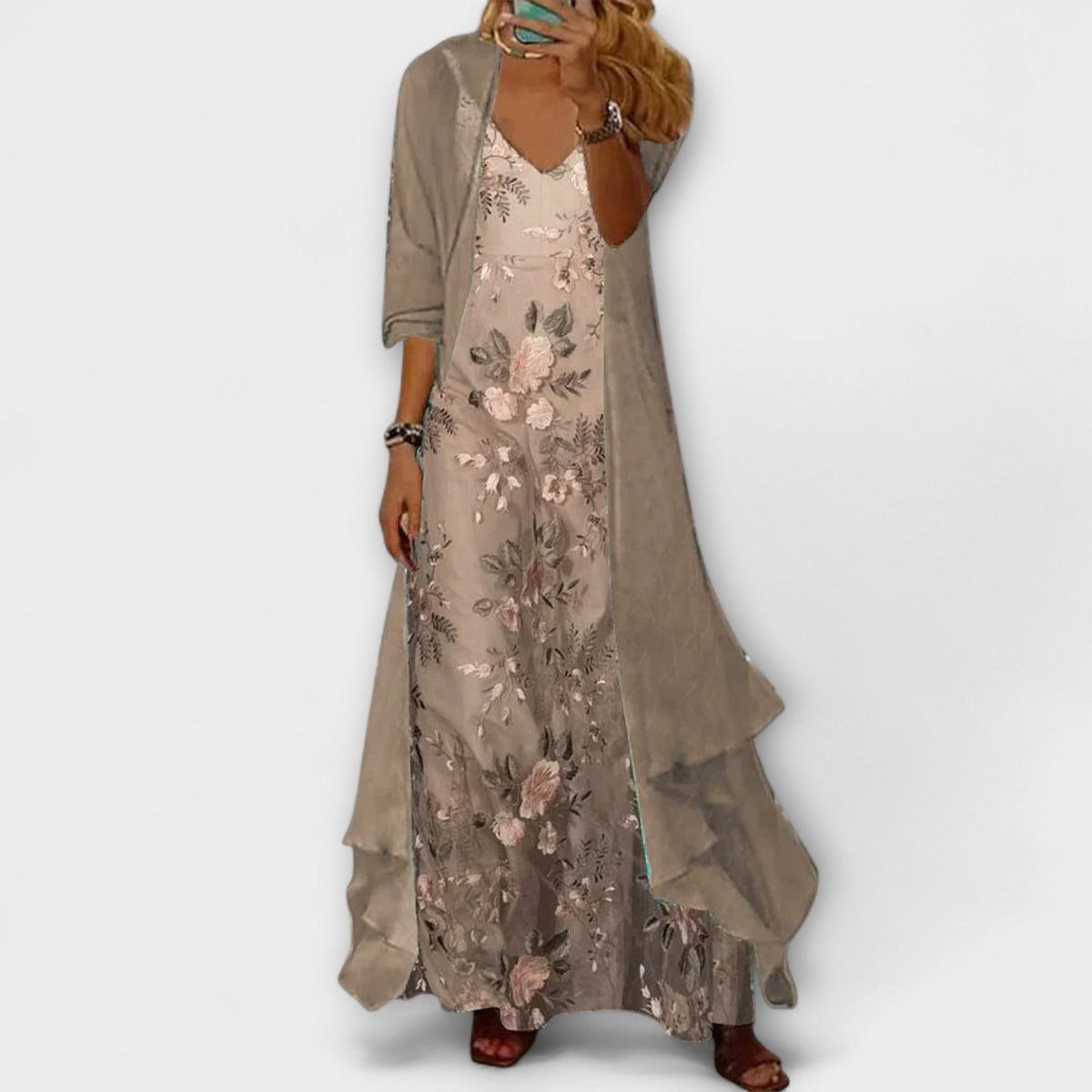 Bryleigh – Conjunto elegante de dos piezas con vestido maxi para mujer