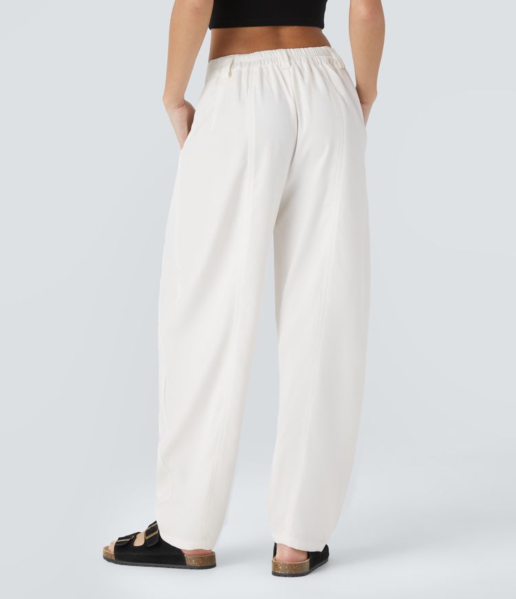 Pantalón holgado de mujer con cintura alta – CLAUDINA