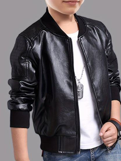RAFFY - Chaqueta con cremallera y cuello alto para niños