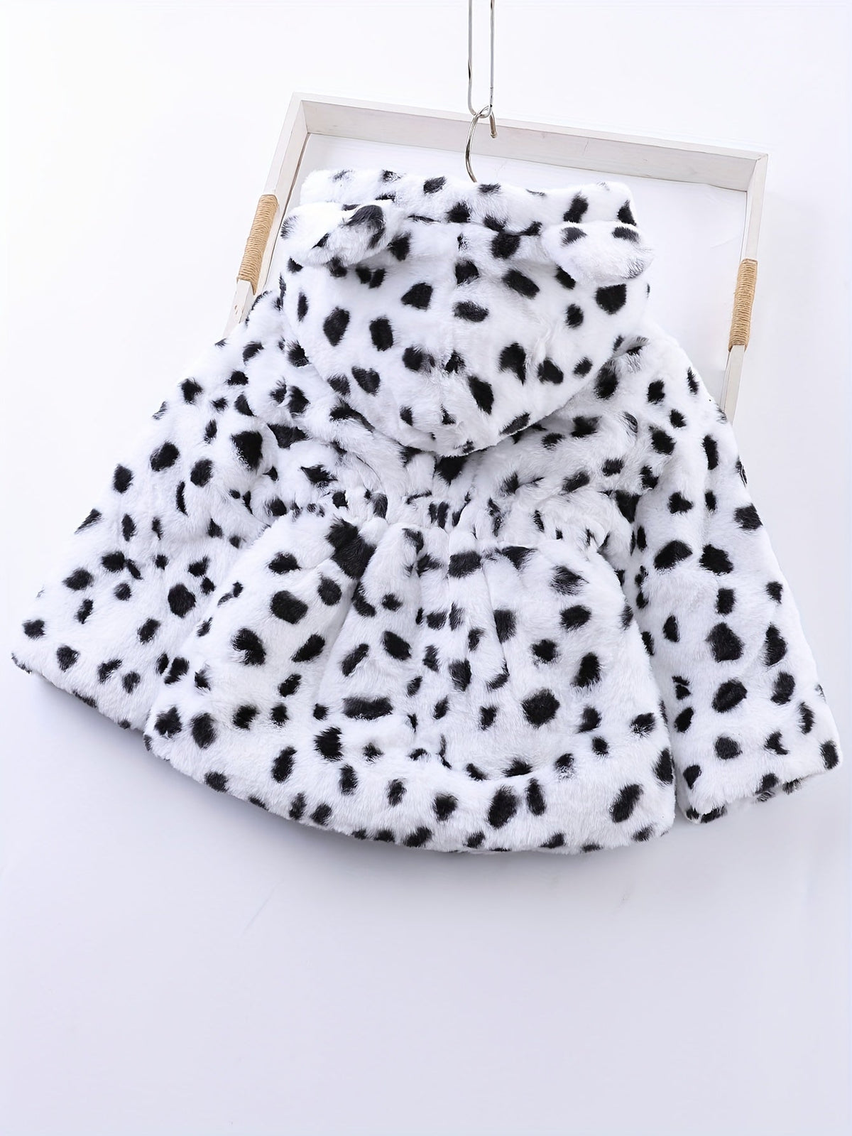 NOA - Chaqueta de forro polar con capucha y estampado de leopardo para niñas