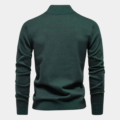 LUCAS - Jersey slim fit para hombre con media cremallera