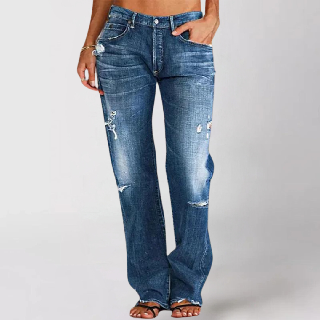 Pantalones vaqueros anchos de talle bajo y estilo relajado – AVA DENIM