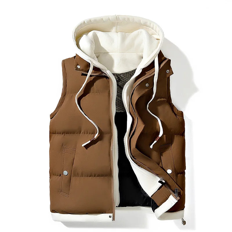 LIAVEN – Chaleco acolchado tipo puffer para hombre con capucha