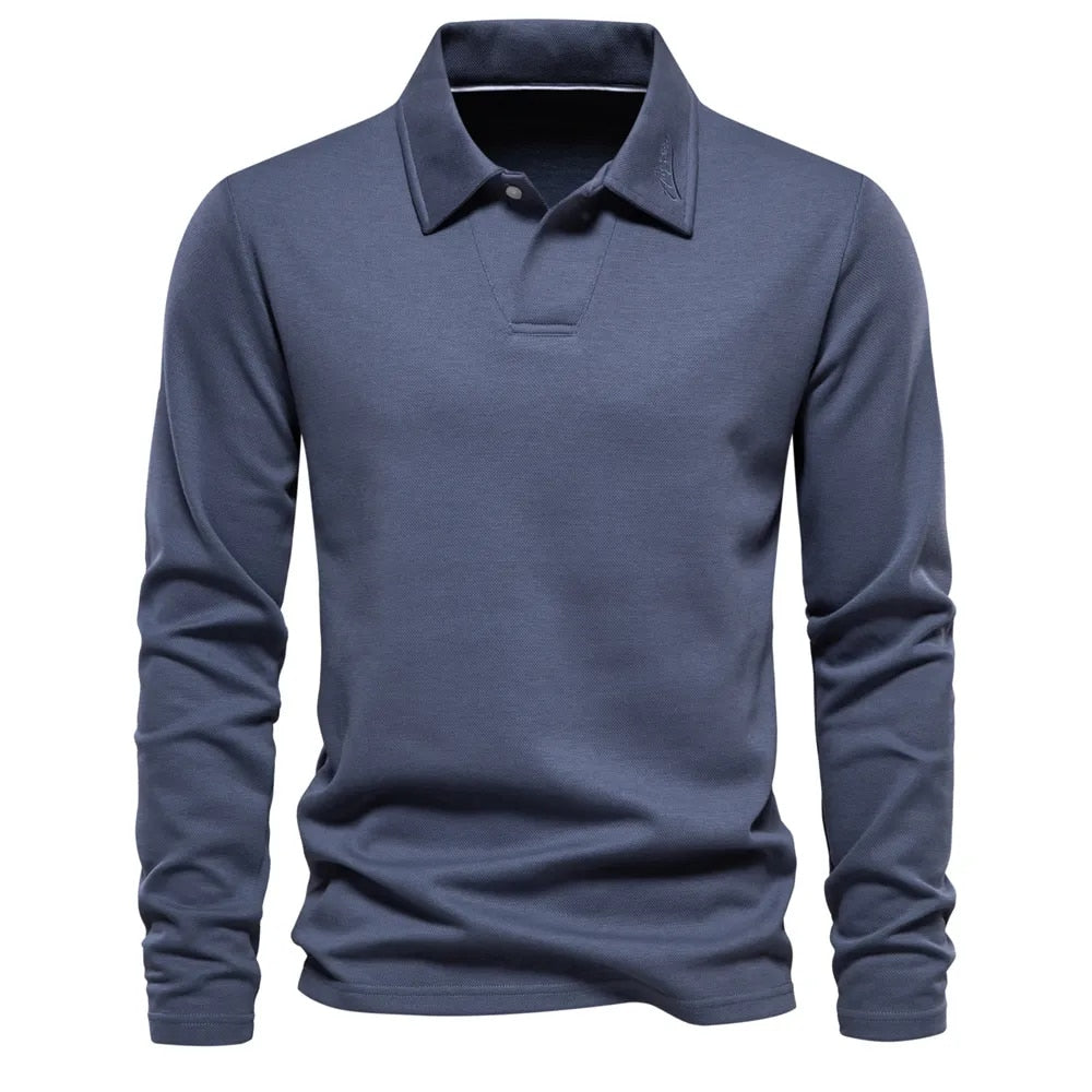 EMILIO - Camisa casual de manga larga con cuello para hombre