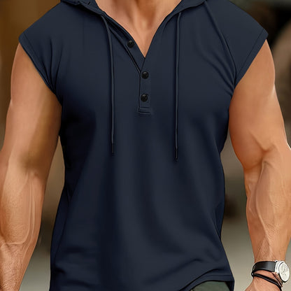 Camisa sin mangas con capucha y tejido transpirable para hombres en entrenamiento – ACTON