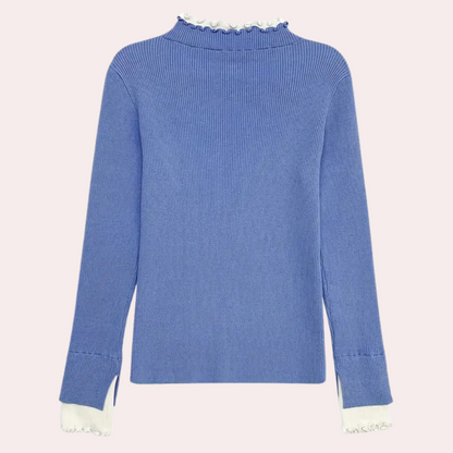 ELENA - Jersey de punto para mujer con detalle de encaje