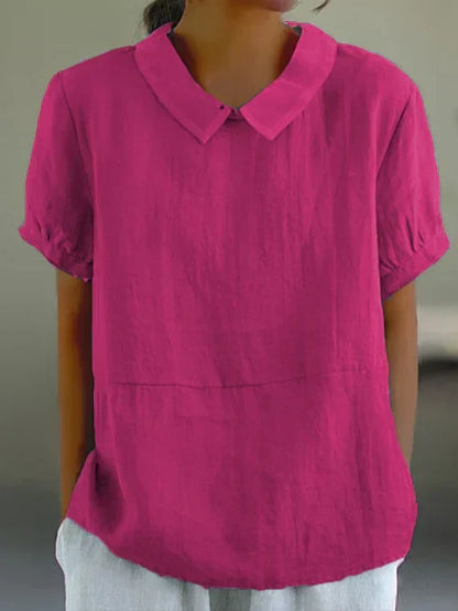 Blusa fluida con cuello alto y corte relajado – ÉLISA