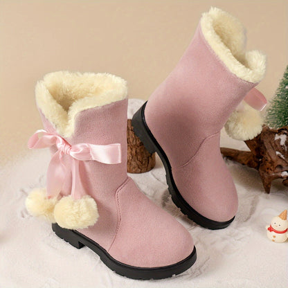 ALBA - Botas de nieve de felpa cálida con suela antideslizante para niñas