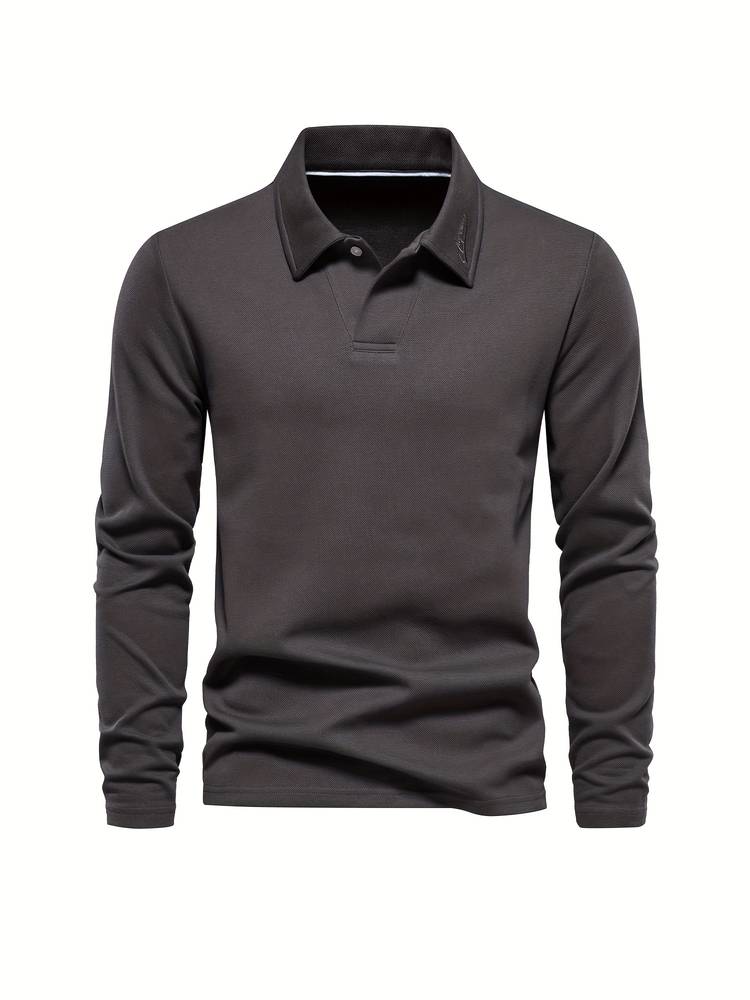 RAMÓN - Polo de manga larga con cuello clásico para hombre