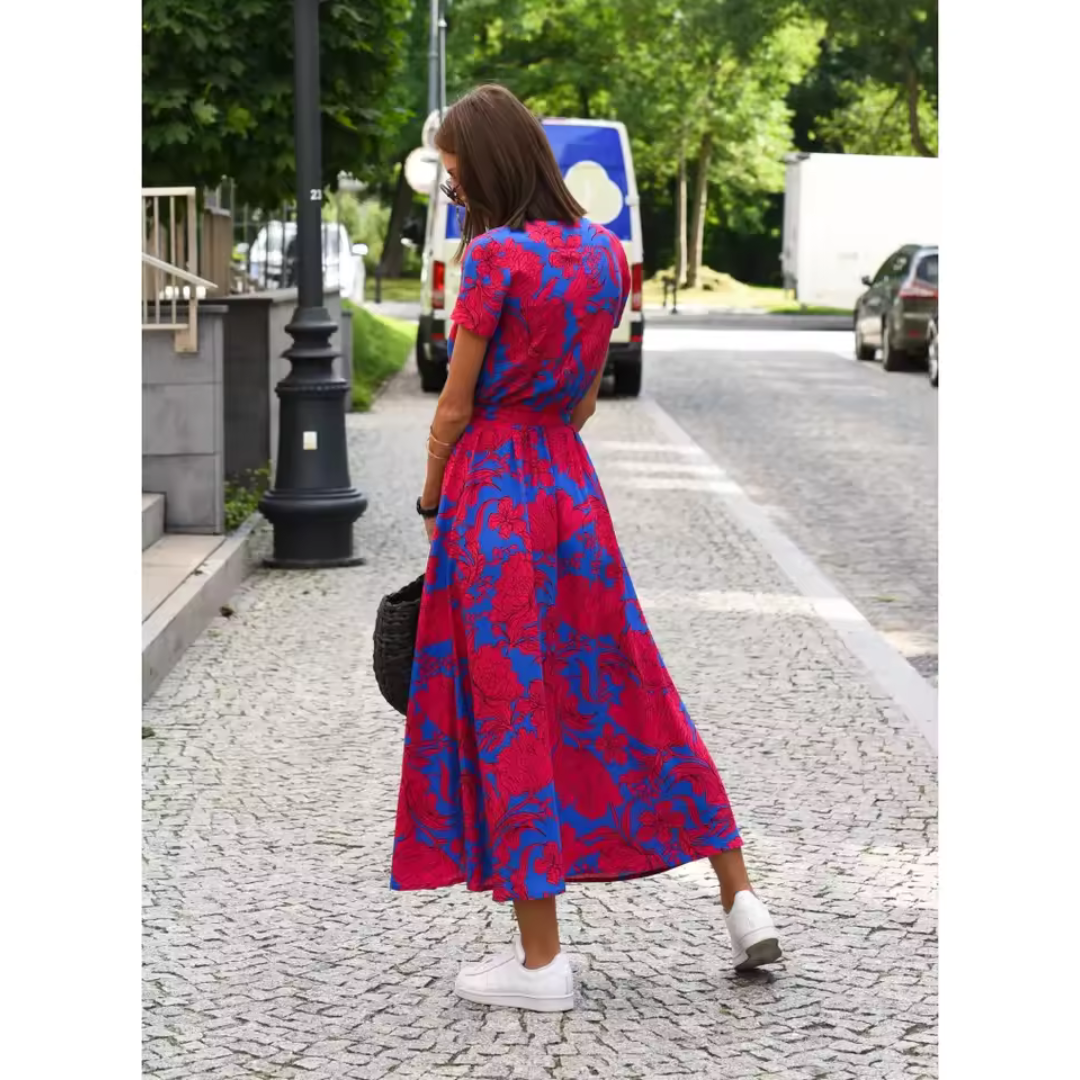 Vestido cruzado elegante con lazo y caída fluida – PAULENNE