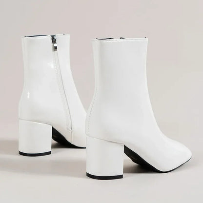 Botines de mujer con tacón ancho y cremallera lateral – ZILLI
