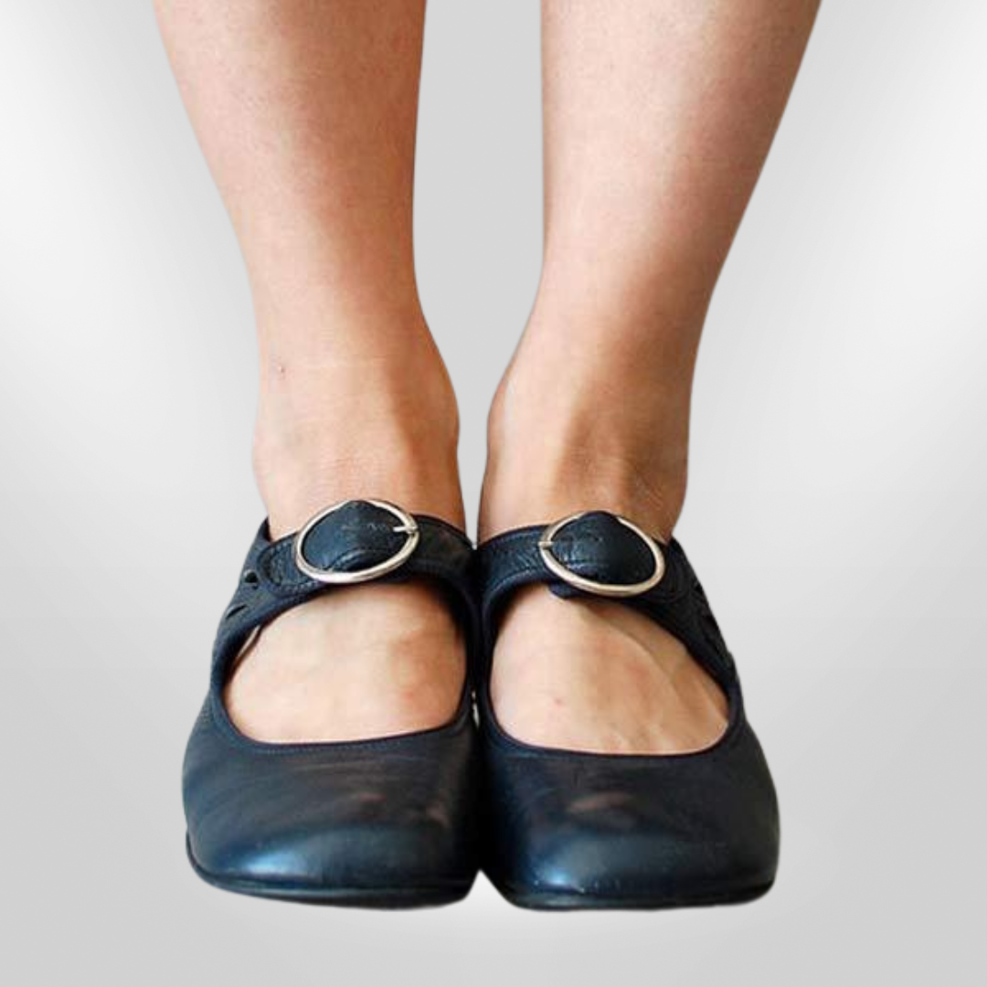 Sandalias clásicas de piel con hebilla ajustable – VALENIA