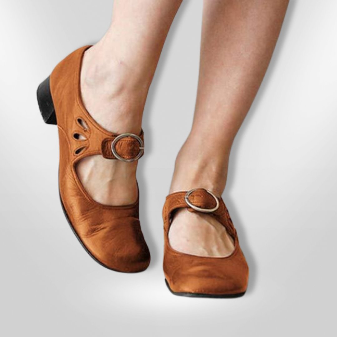 Sandalias clásicas de piel con hebilla ajustable – VALENIA
